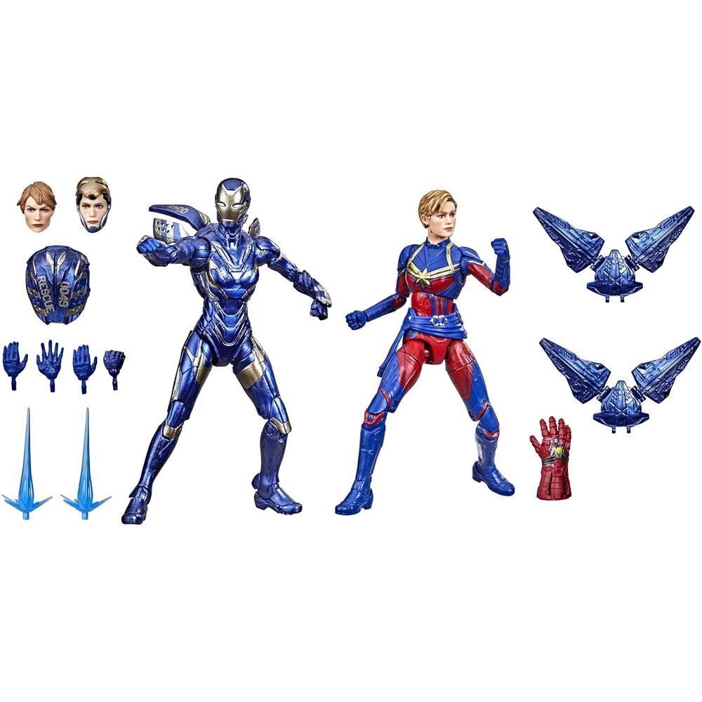 Marvel Avengers Endgame The Infinity Saga Captain Marvel & Rescue Armor pack 2 figures 15cm