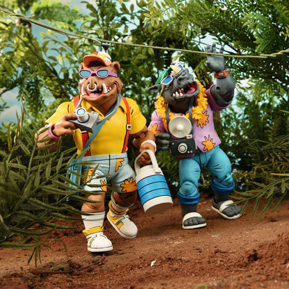 Ninja Turtles Teenage Mutant Vacation Bebop &#38; Rocksteady pack 2 figures 18cm
