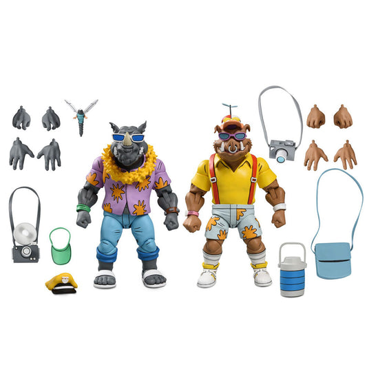 Ninja Turtles Teenage Mutant Vacation Bebop &#38; Rocksteady pack 2 figures 18cm
