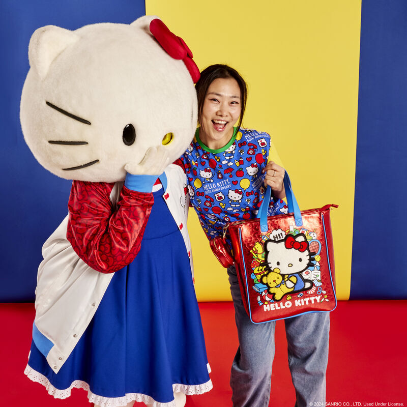 Loungefly Hello Kitty 50th Anniversary tote bag with coin bag
