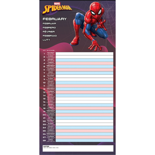 Marvel Spiderman Family planning calendar