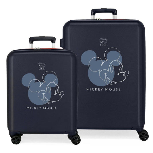 Disney Mickey Outline ABS pack 2 trolley suitcases 55cm & 70cm