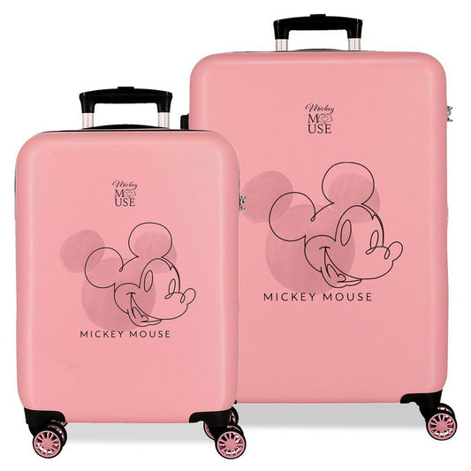 Disney Mickey Outline ABS pack 2 trolley suitcases 55cm & 70cm