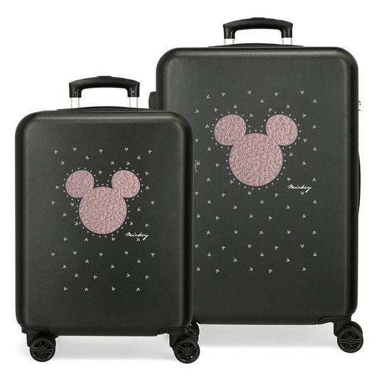 Disney Mickey Stud ABS pack 2 trolley suitcases 55cm & 65cm