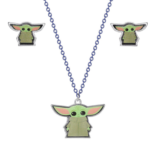 Star Wars Baby Yoda Set necklace + earrings