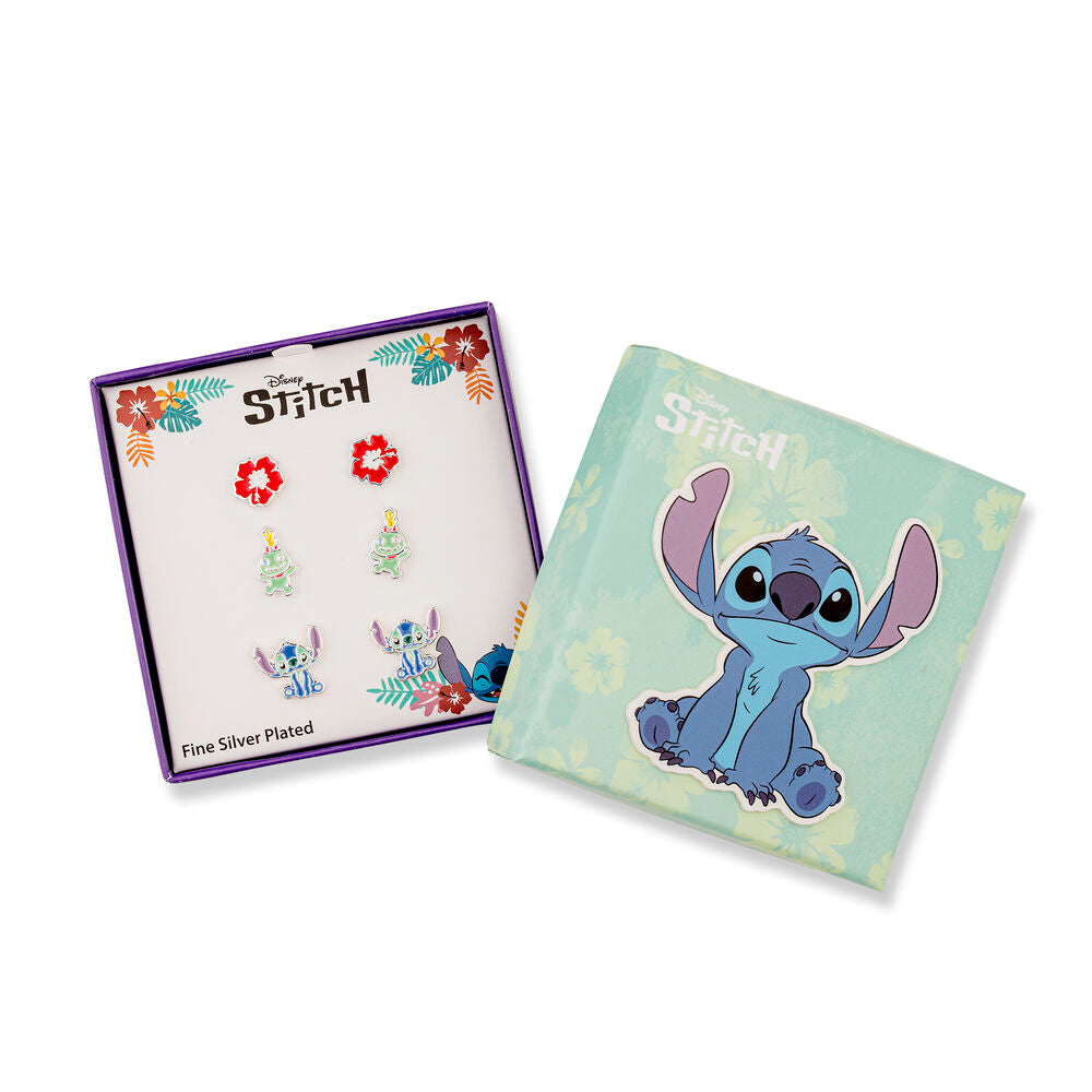Disney Stitch Set 3 pairs of earrings silver