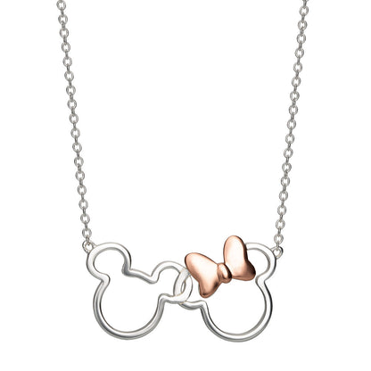 Disney Mickey Minnie necklace silver