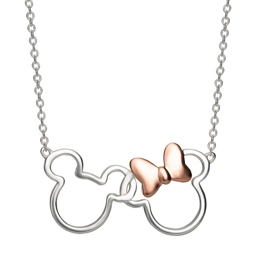 Disney Mickey Minnie necklace silver