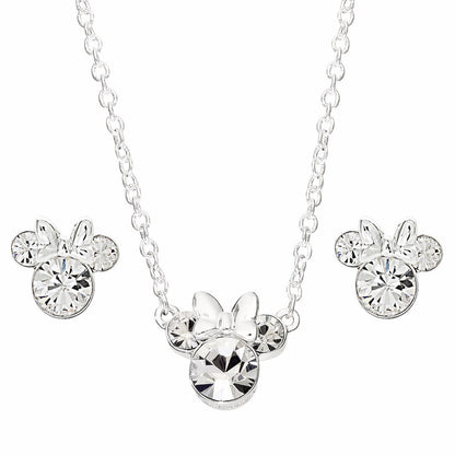 Disney Minnie Set necklace + earrings silver