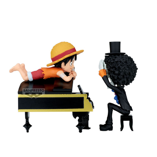 One Piece Luffy &#38; Brook Word Collectable Stories figure 8cm