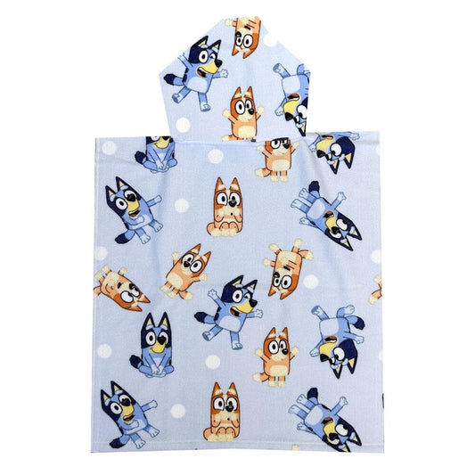 Bluey microfibre poncho beach towel