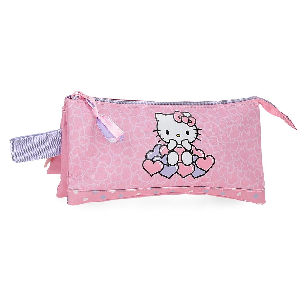 Hello Kitty Hearts Dots triple pencil case