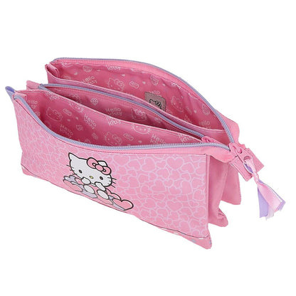 Hello Kitty Hearts Dots triple pencil case