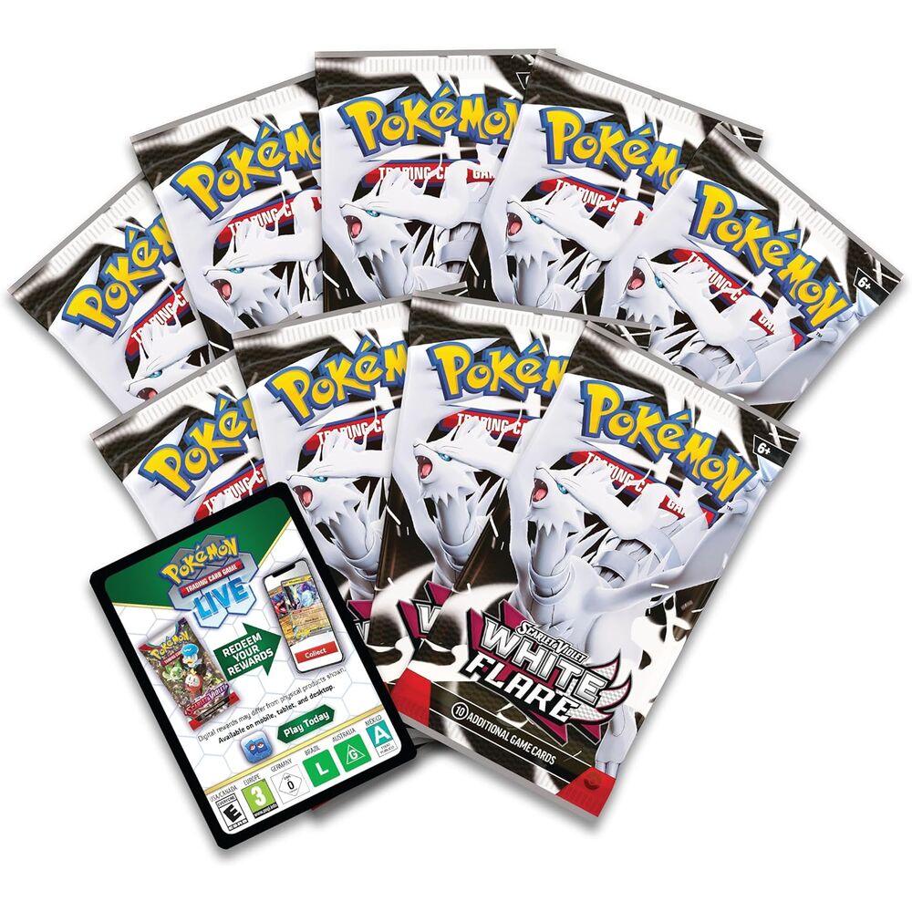English Pokemon White Flare collectible card game Trainer case