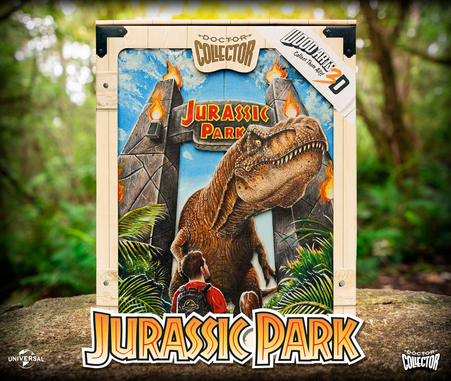 JURASSIC PARK REX ATTACK WOODART POSTER DOCTOR COLLECTOR