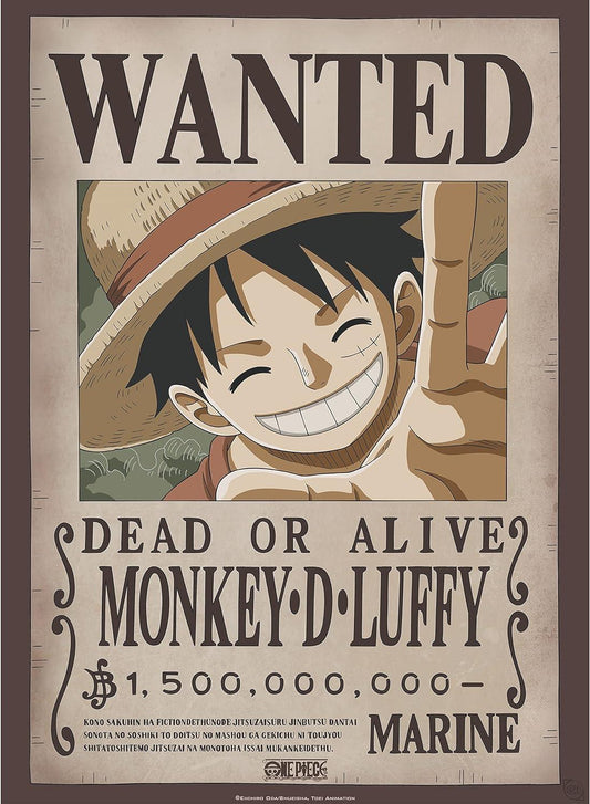 Monkey D Luffy Wanted Poster One Piece 52 x 38 cms
