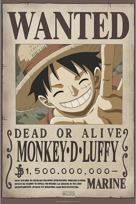 One Piece Poster Ricercato "Wanted Luffy New 2" 91.5 x 61 Cm AbyStyle