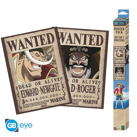 ONE PIECE - Set 2 Posters Chibi 52x38 - Wanted Roger & Whitebeard