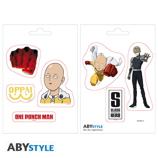 One Punch Man - Stickers - 16x11cm/ 2 Sheets - Saitama And Icons