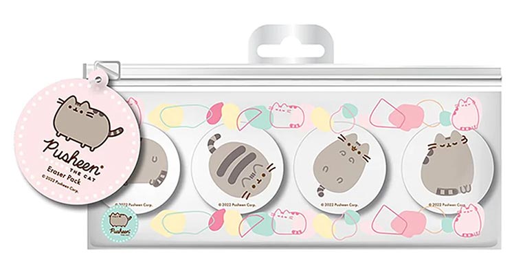 PUSHEEN BOTANICAL CARTOON ERASERS - STATIONERY/SCHOOL