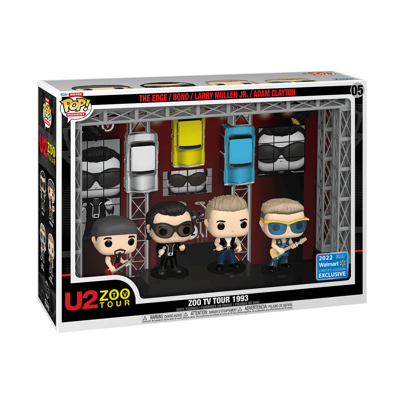 U2 Pop! Moments Dlx Vinile Figura 4-pack Zoo Tv 1993 Tour 9 Cm Funko