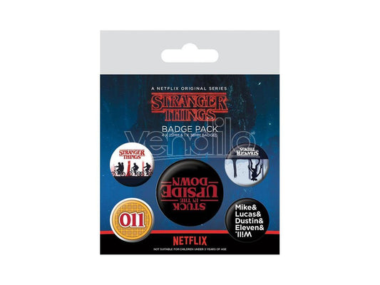 Stranger Things Pin-Back Buttons 5-Pack Upside Down
