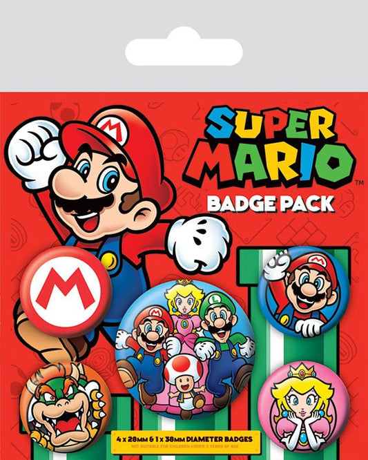 Super Mario Brooch Badges 5-pack