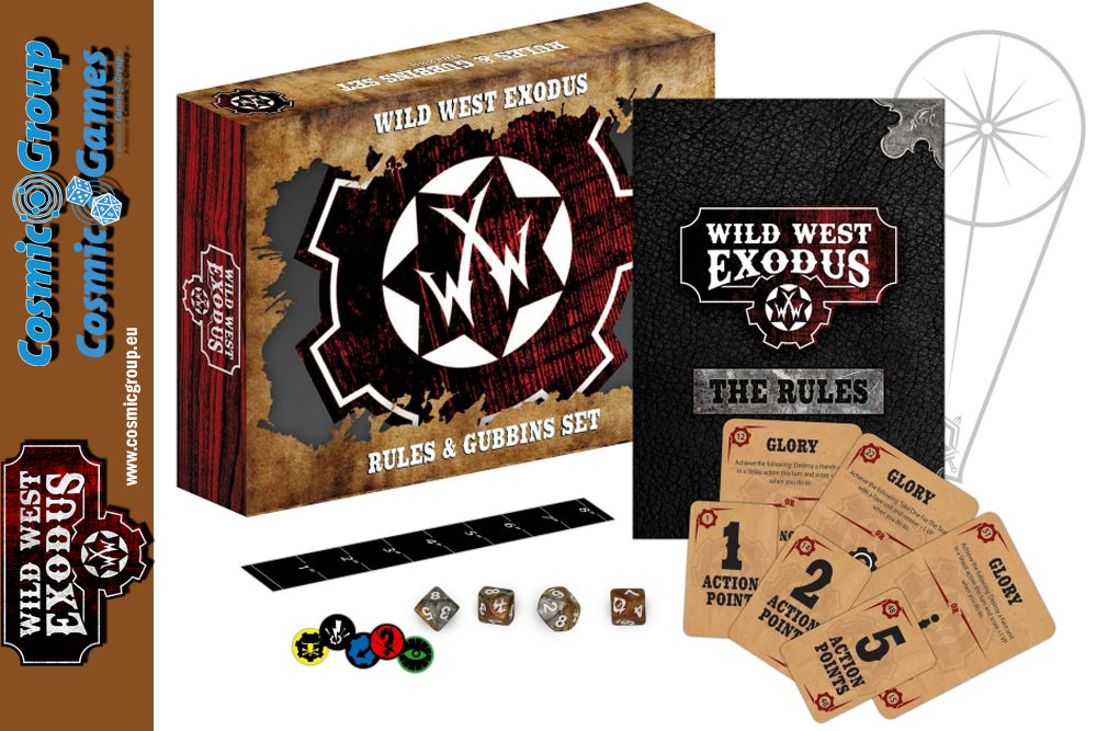 WARCRADLE STUDIOS WWE WILD WEST EXODUS RULES & GUBBINS BOARD GAME SET