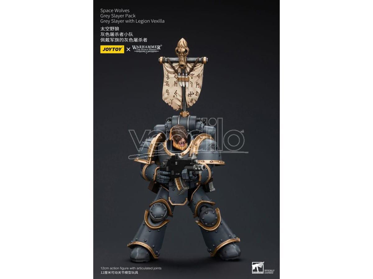Warhammer The Horus Heresy Action Figure 1/18 Space Wolves Grey Slayer Pack Grey Slayer with Legion Vexilla 12 cm Joy Toy (cn)
